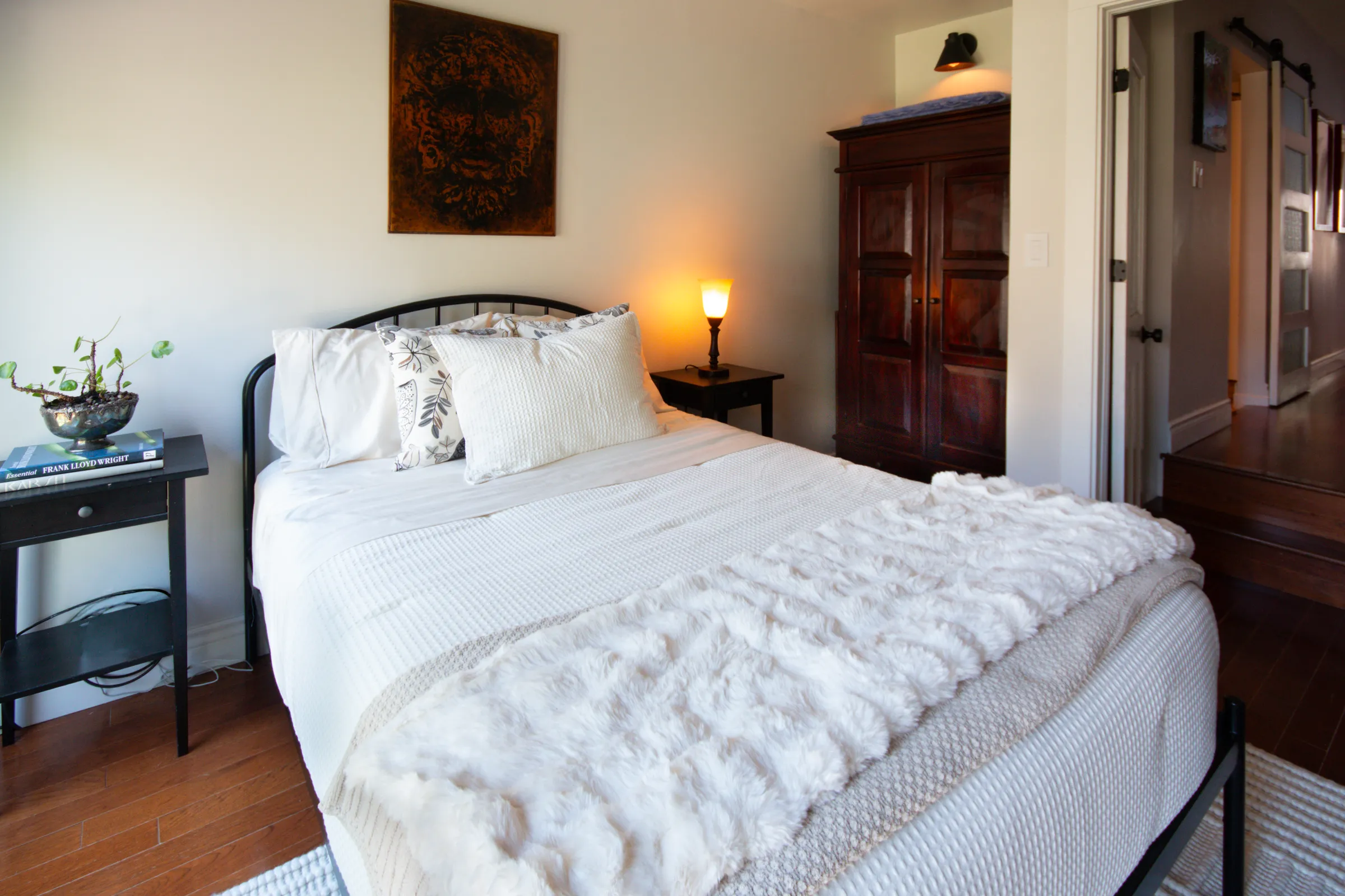 Bedroom with clean, contemporary styling