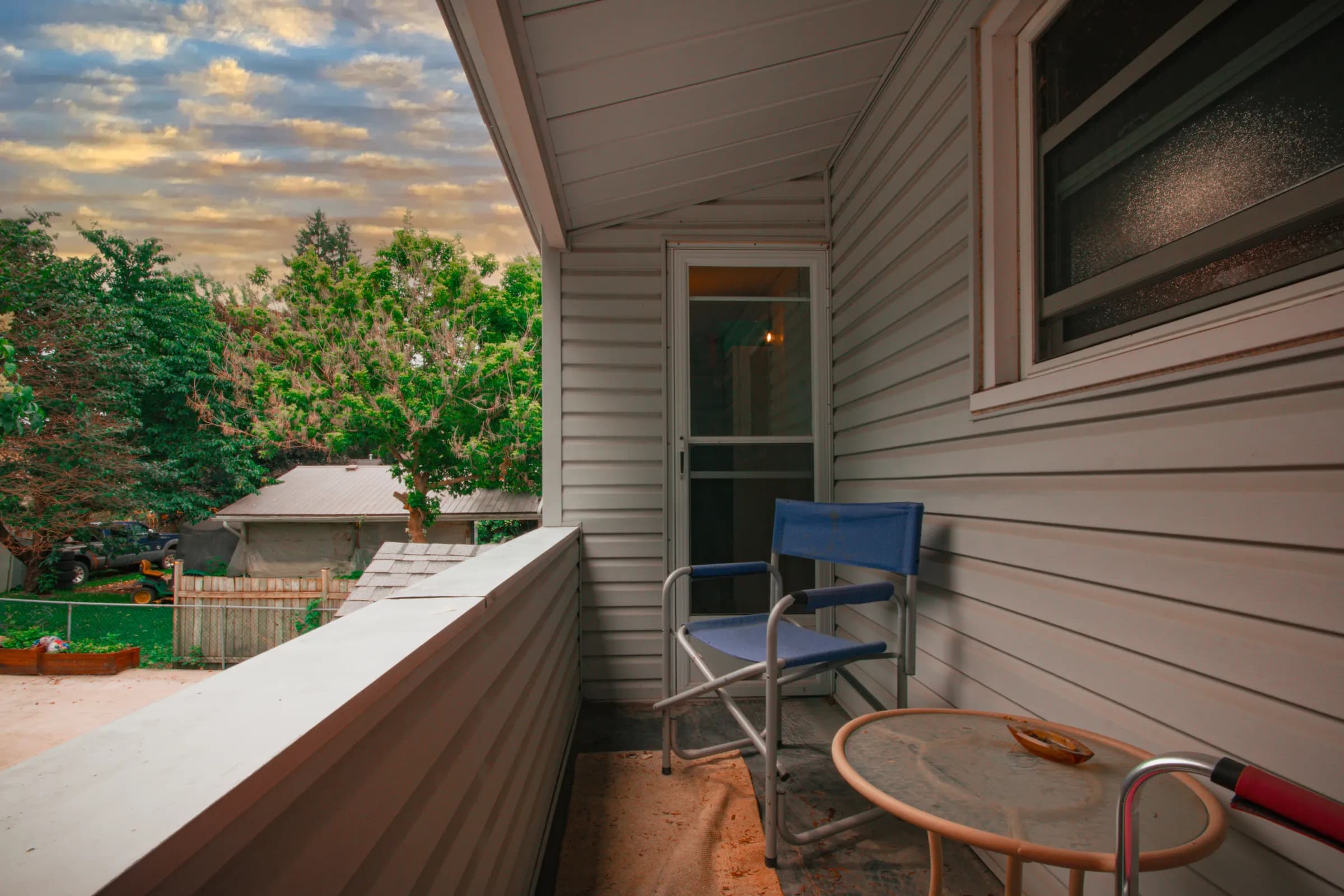 Landscaped back patio and yard