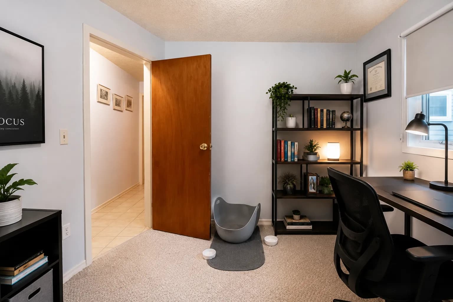 Virtually staged home office
