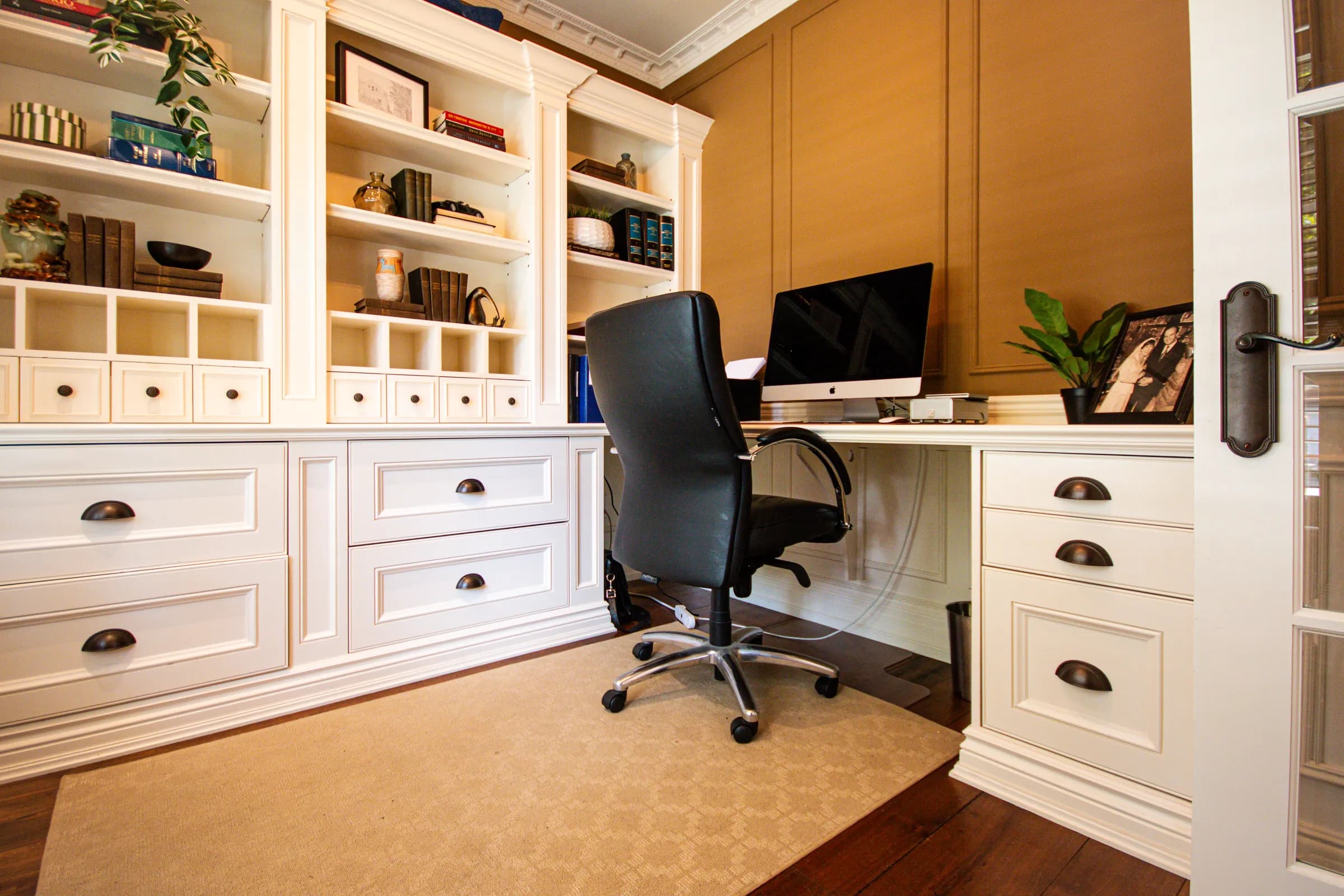 Quiet study with custom built-ins